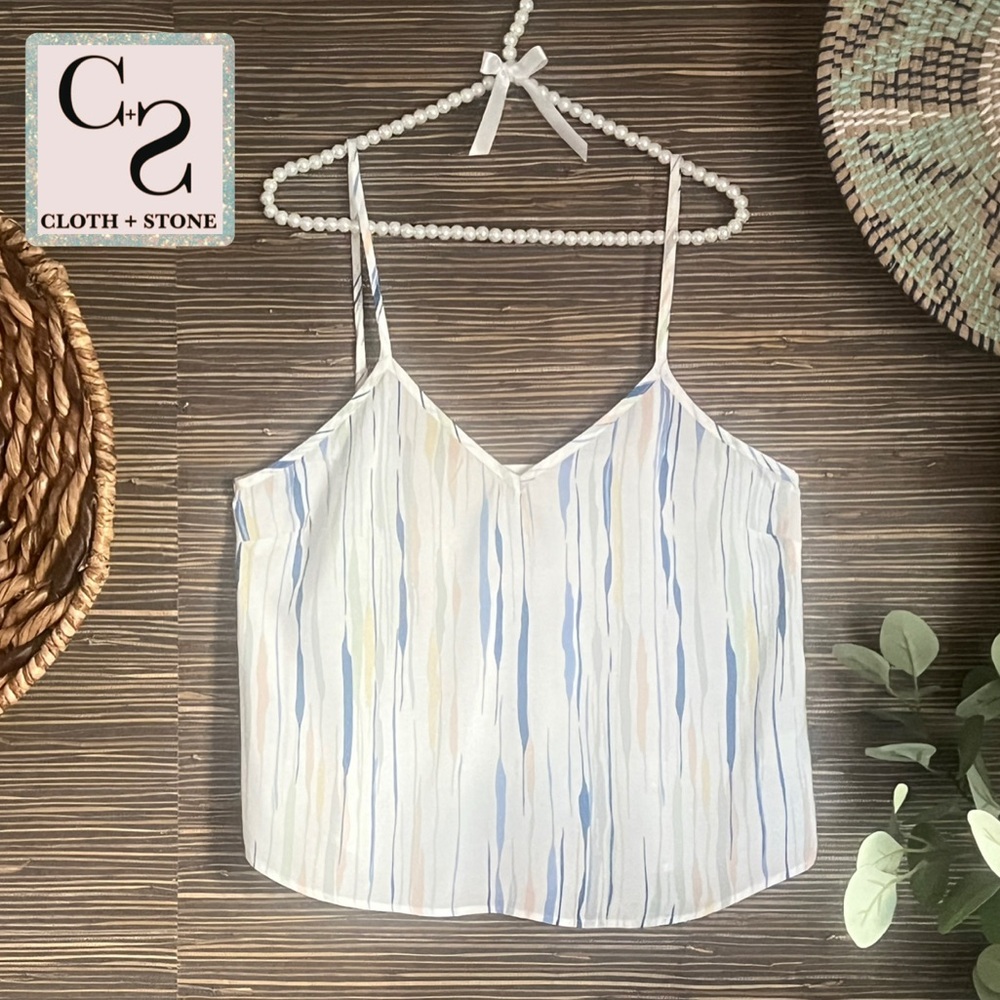 Cloth & Stone Tank Top Abstract Pastel Colors Print Size Medium